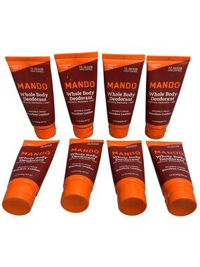 8 Mando Whole Body Deodorant Bourbon Leather 2.2 Oz 72 Hr Odor Control